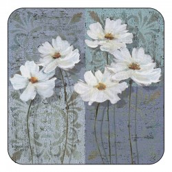 Floral corkbacked coasters, White Poppies design