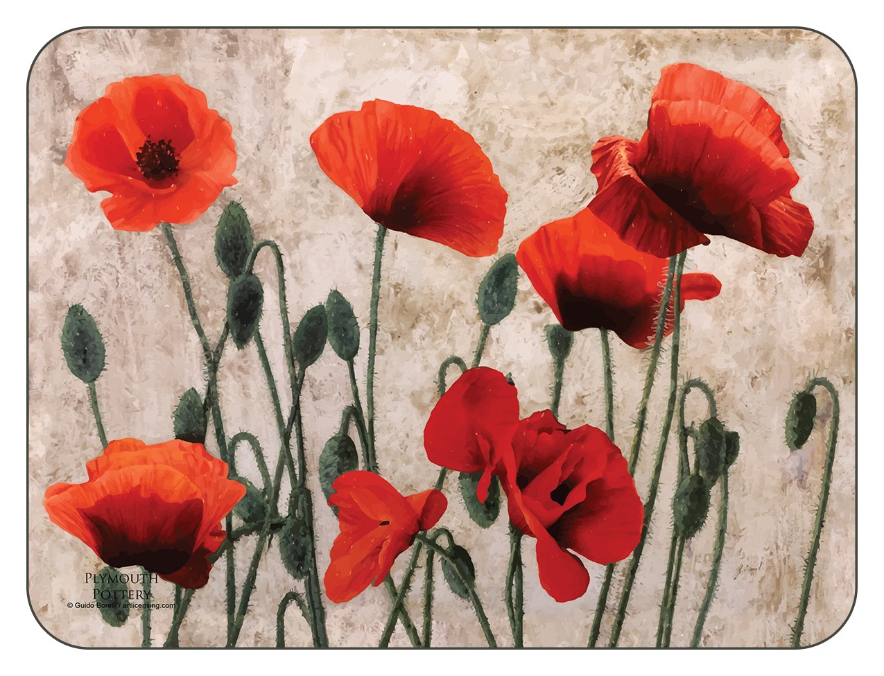 Red Poppies Placemats - Set of 6 Plymouth